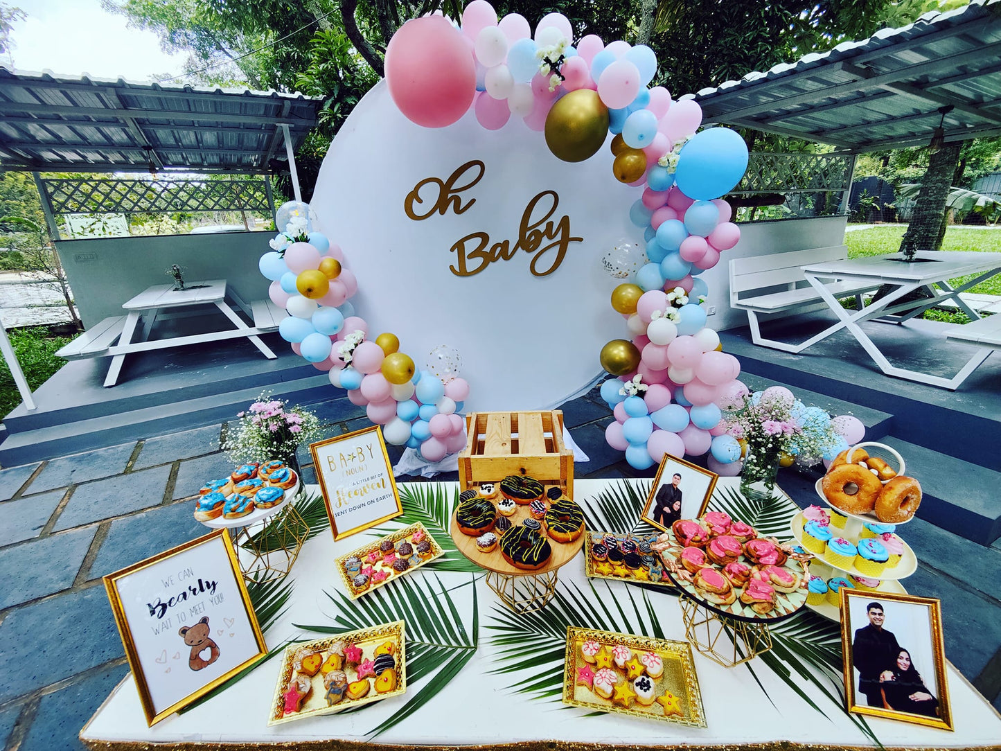 Bubbly Bloom Backdrop Baby Shower Decor