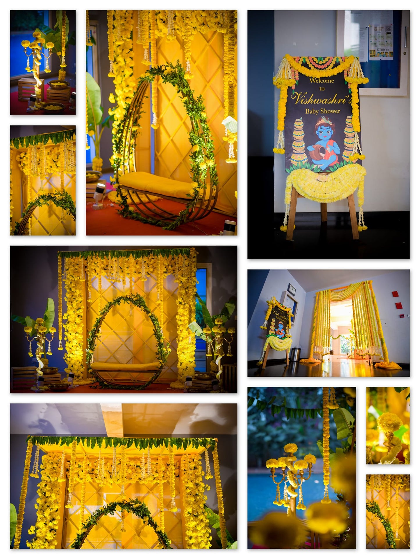 Golden Bloom Baby Shower Decor