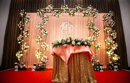 Floral Drape Anniversary Decor