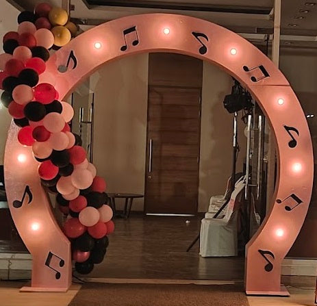 Wooden Round Arch with Lights