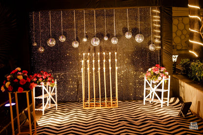 Gold Glimmer Wedding Photo Backdrop
