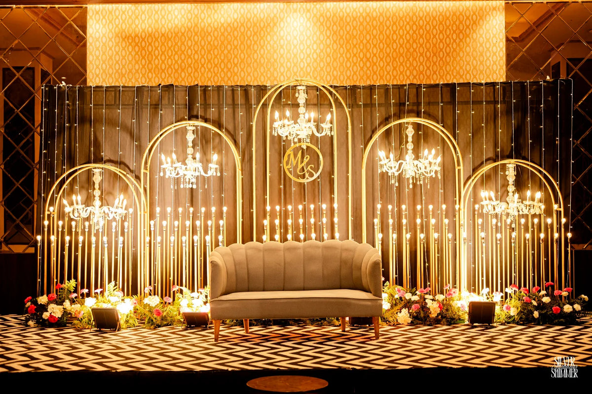 Gold Glimmer Wedding Photo Backdrop