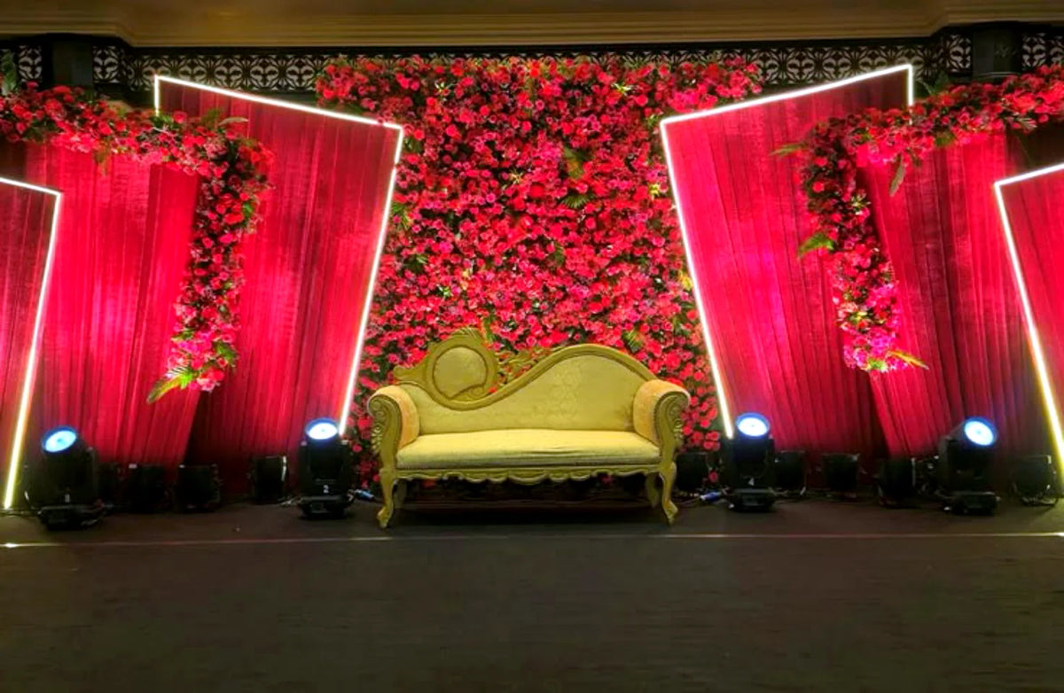 Red Floral Wedding Backdrop