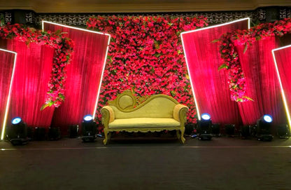 Red Floral Wedding Backdrop
