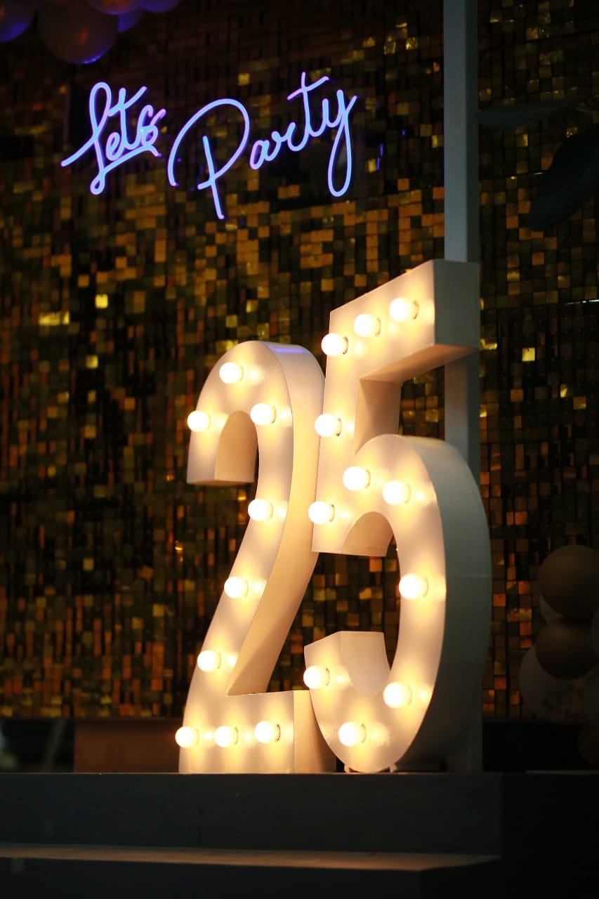 Golden Milestone Anniversary Decor