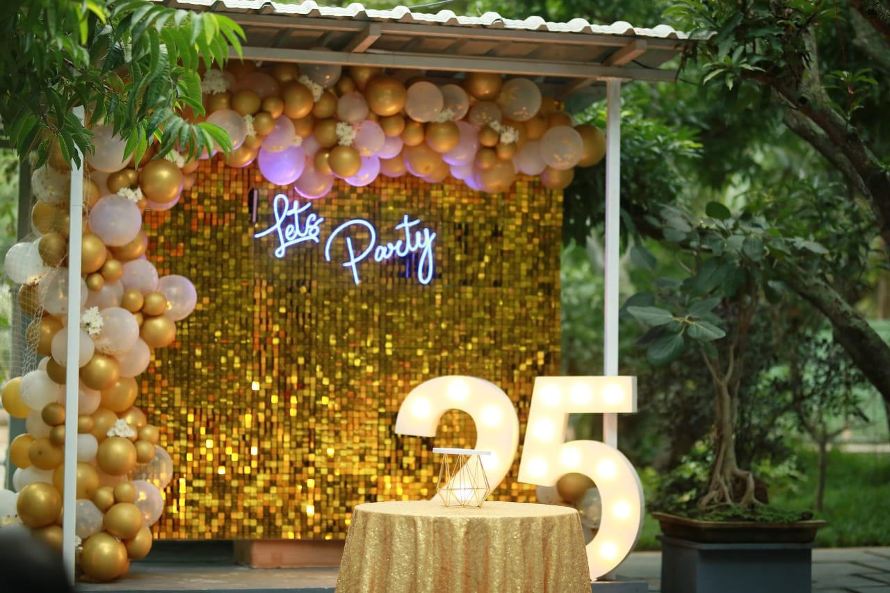 Golden Milestone Anniversary Decor