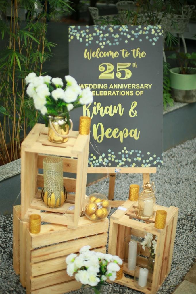 Golden Milestone Anniversary Decor