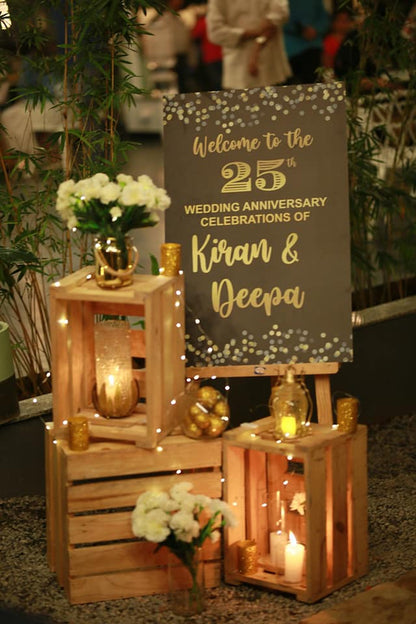 Golden Milestone Anniversary Decor