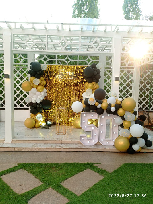 Golden Noir Anniversary Decor